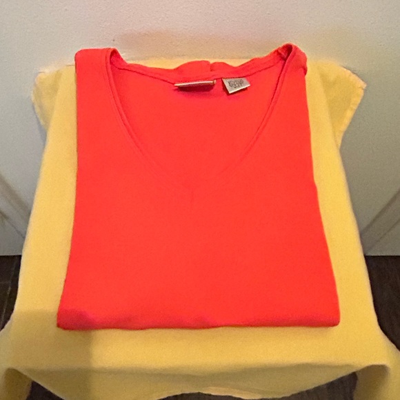 Chico’s Orange short sleeve Tee/top. Sz 2 aka Large - Picture 6 of 9